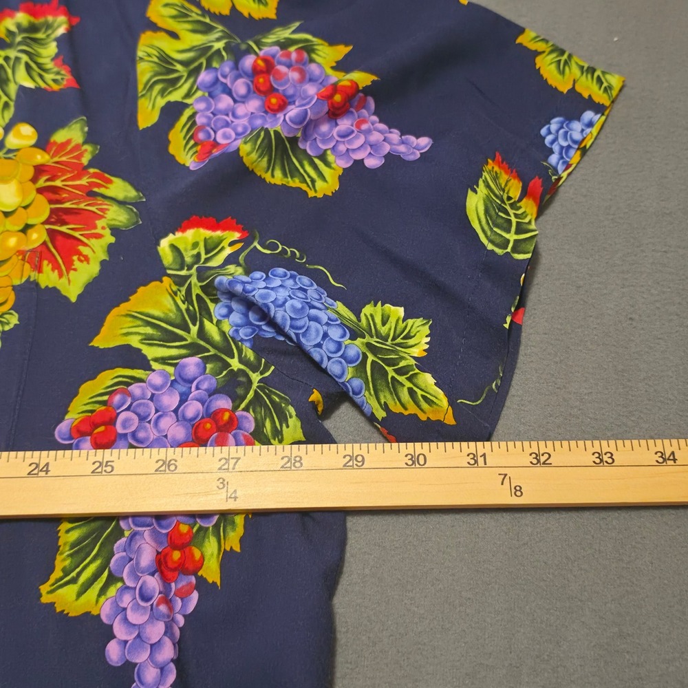 Paradise Found Mens Hawaiian Shirt 2XL Aop Grape Vineyard Print Rayon Made in HI - Picture 3 of 10